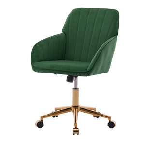English Elm TY Velvet Ergonomic Office Chair in Green with Memory Foam Cushion, Lumbar Support & Swivel Comfort W2311P220186