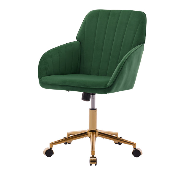 English Elm TY Velvet Ergonomic Office Chair in Green with Memory Foam Cushion, Lumbar Support & Swivel Comfort W2311P220186