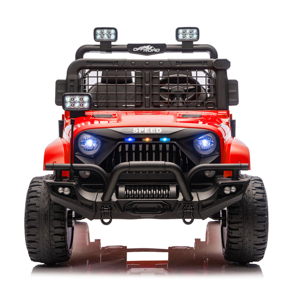 English Elm 24v Two Seater Kids Ride on Truck with Parental Remote and Four Wheel Suspension W1578P375445