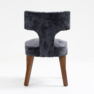 English Elm Mid Mid Century Modern Dining Chairs Set of 2 Upholstered Linen Accent Chairs with Solid Wood Frame, Ergonomic Support and Nailhead Trim Gray W794P335665