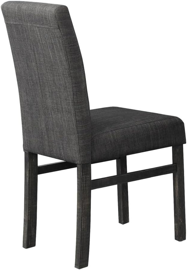 English Elm Transitional Linen-Blend Upholstered Dining Chairs Set of 2 — Sleek Engineered Wood Frame, Comfort Seat Design Charcoal 38 L x 18 W x 13 H B011P362581
