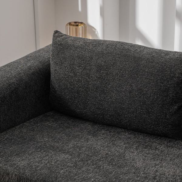 English Elm 71" Chenille Pull Out Sleeper Loveseat Convertible Floor Couch for Dorm or Guest Bedroom Gray W3118P388902