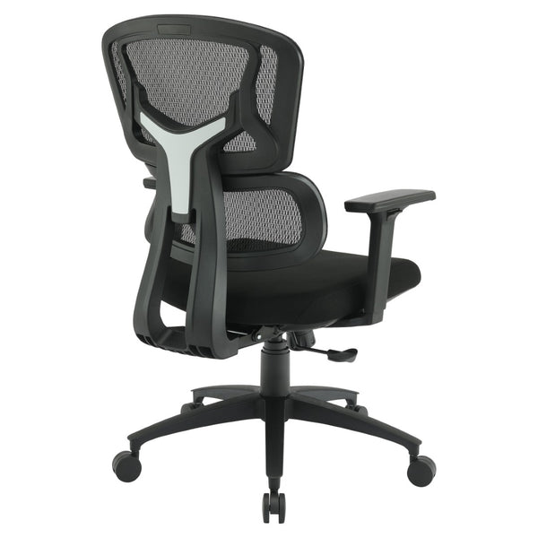 OSP Home Furnishings Mesh Back Ergonomic Manager Chair with Lumbar Support Padded Seat and Adjustable Arms EM98958-3