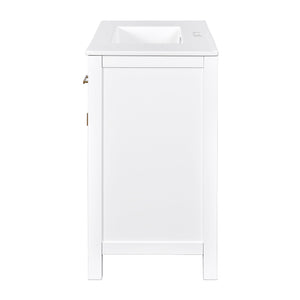 English Elm 72'' Modern Bathroom Vanity Set With Ceramic Sink, Solid Wood Frame, Ample Storage & Sleek Design N710SS00011K