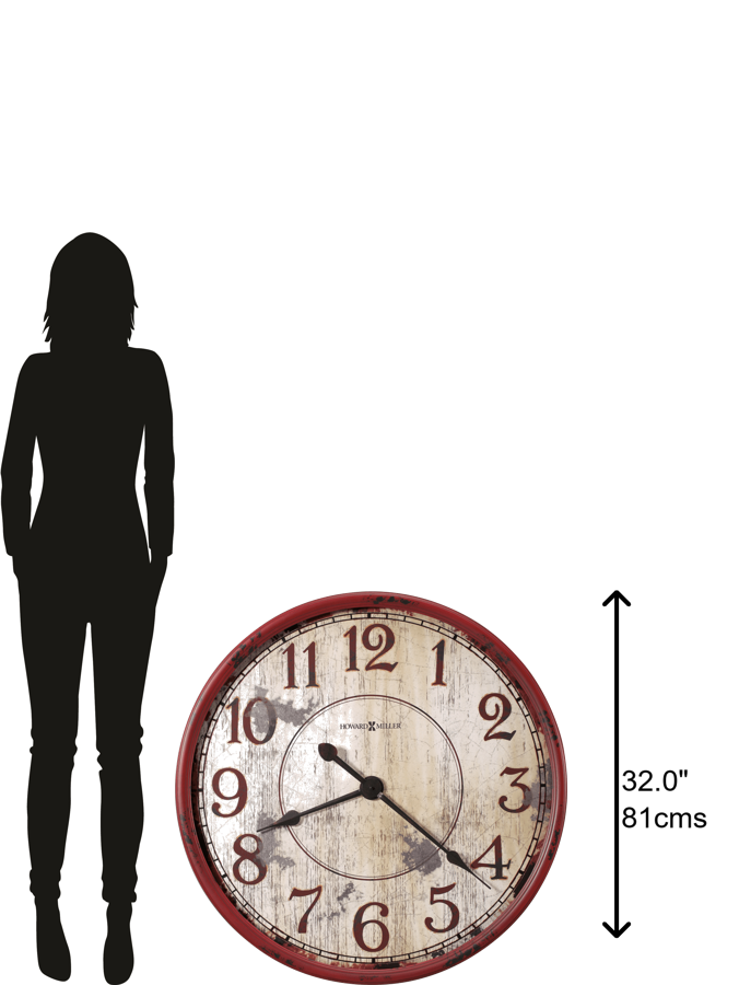 Hekman Furniture 625598 Oversized Antique Red Wall Clock – Rustic Farmhouse Decor With Quartz Movement & Unique Style  Back 40 Wall Clock 625598