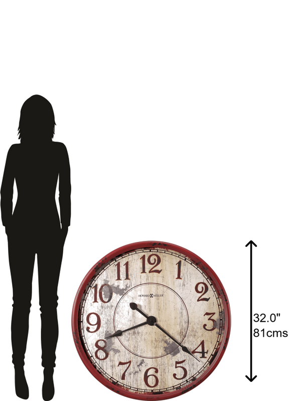 Hekman Furniture 625598 Oversized Antique Red Wall Clock – Rustic Farmhouse Decor With Quartz Movement & Unique Style  Back 40 Wall Clock 625598