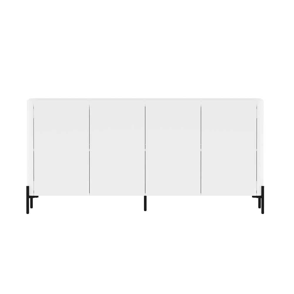 English Elm Abbey 67" Sideboard in Maple and Off White with Soft-Close Doors, Adjustable Shelves, Modern Tray Top White B365S00112