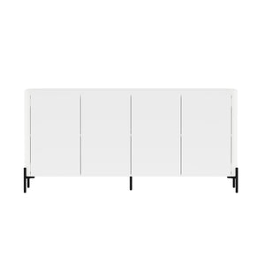 English Elm Abbey 67" Sideboard in Maple and Off White with Soft-Close Doors, Adjustable Shelves, Modern Tray Top White B365S00112