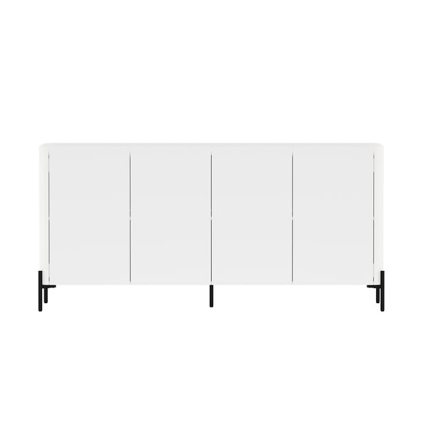 English Elm Abbey 67" Sideboard in Maple and Off White with Soft-Close Doors, Adjustable Shelves, Modern Tray Top White B365S00112