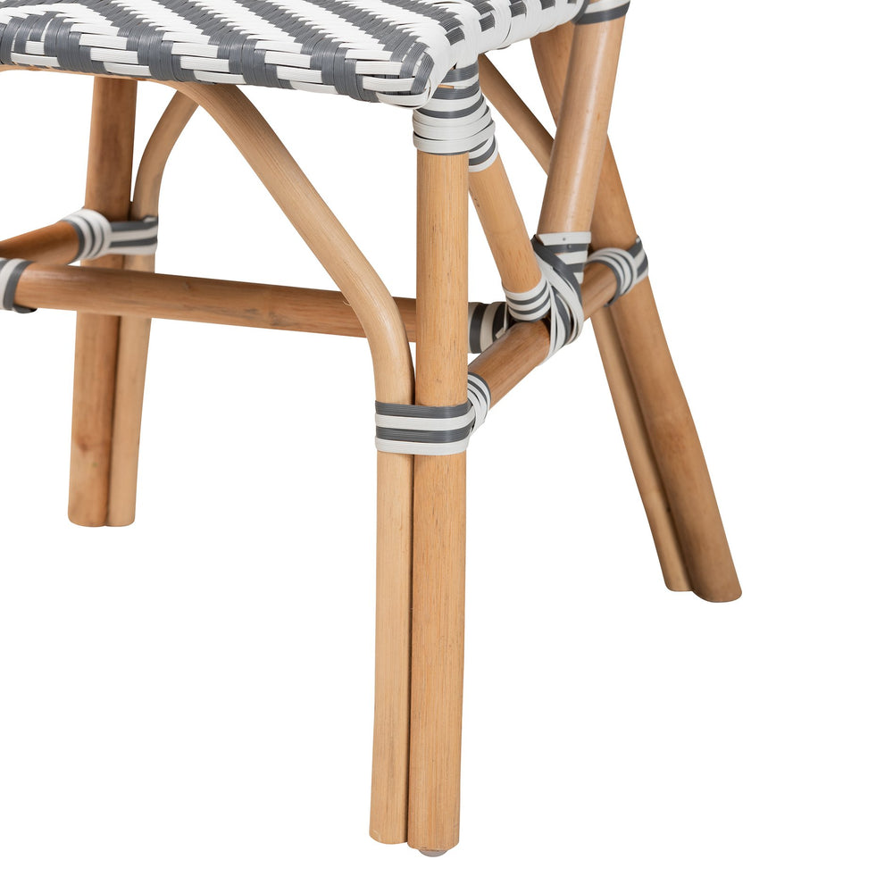 English Elm Modern Bohemian Rattan Woven Metal Dining Chairs Set of Two for Eclectic Spaces B2750P420428