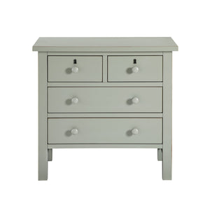 English Elm Georgina Distressed 4-Drawer Nightstand with French Dovetail Drawers and Decorative Faux Keyholes, 32" Antique Grey B050P376954