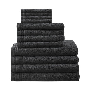 English Elm 100% Cotton Quick Dry 12-Piece Bath Towel Set - Zero Twist Duet, Soft Absorbent Bath/Hand/Washcloths B035P294208