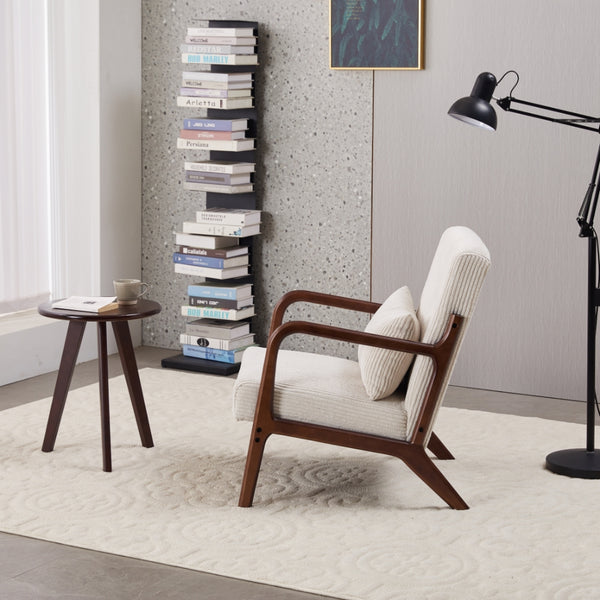 English Elm Mid-Century Modern Accent Chair & Coffee Table Set - Vintage Luxury For Stylish Living Spaces! W2989P362830