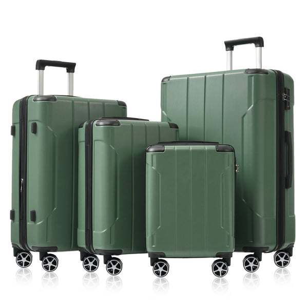 English Elm Hardshell Six Piece Luggage Set Expandable Abs Suitcases with Spinner Wheels Tsa Lock Green N730P296628F