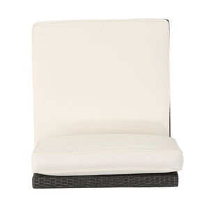 English Elm Santa Cruz Outdoor Wicker Sectional Armless Chair Set with Plush Weather Resistant Cushions Grey+White 52976.00IRNGRY
