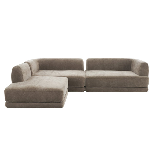 English Elm 115" L-shaped Sectional Three Piece Deep Seat Chaise Sofa for Modern Living Rooms N767P385430B
