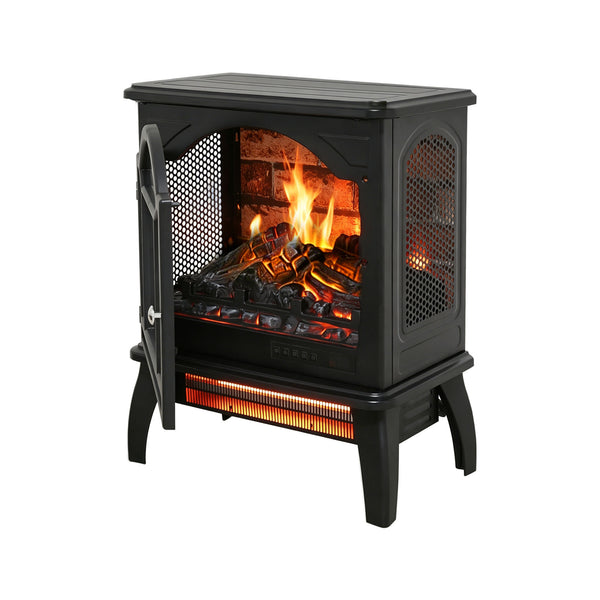 English Elm 18 Inch Infrared Quartz Freestanding Electric Fireplace Stove with 3d Flame Effect W1769112698