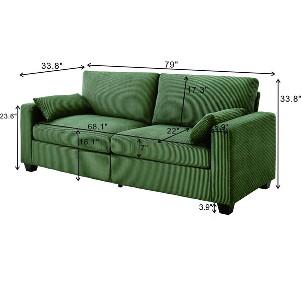 English Elm Modern Fabric Loveseat with Fsc Wood Frame Spring Cushions and Washable Covers W5515P443356