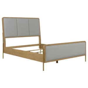 English Elm Stevie Sand Wash/Grey 4-Piece Queen Bedroom Set - Mid-Century Modern Style With Smart Storage Solutions B062S01175-GIGA
