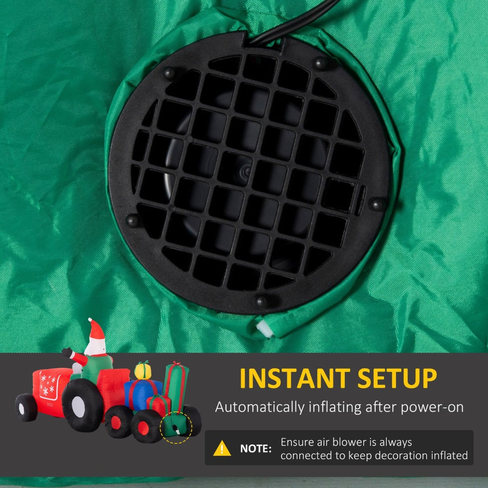 English Elm Outsunny 9Ft Inflatable Santa Claus With Colorful Gift Trailer – Bright Led Holiday Yard Decor! W2225P249949-GIGA