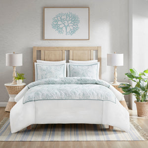 English Elm Duvet Harbor House Maya Bay Embroidered Seashell & Sand Dollar 200TC Cotton Full/Queen Set Multicolor 11.81 L x 9.84 W x 4.33 H B03595770