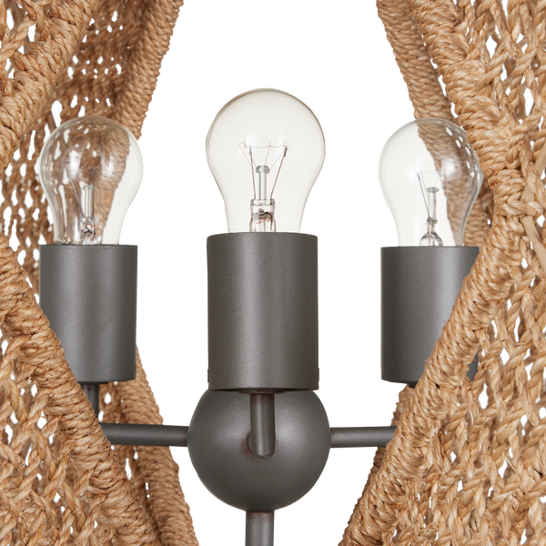 Shizen Chandelier - Modern Abaca Rope Design by Hiroshi Koshitaka, Adjustable Height & Nature-Inspired Elegance