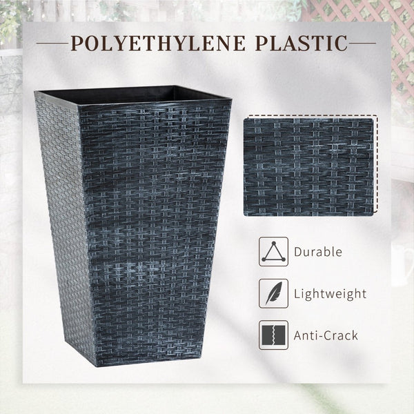 English Elm Outsunny Set Of 3 Stylish Tall Planters - Uv-Resistant, Self-Draining Flower Pots For Indoor & Outdoor W2225P174482-GIGA