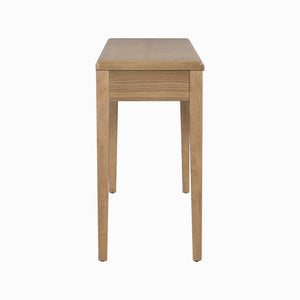English Elm U_style Oak Veneer Console Table with Three Wave Drawers for Entryway or Foyer Natural N711P401926N