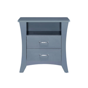 English Elm Colt Gray Finish Accent Table with 2 Drawers & Open Shelf, Tapered Legs, Wooden Case-Frame, 40lb Top B2726P272978