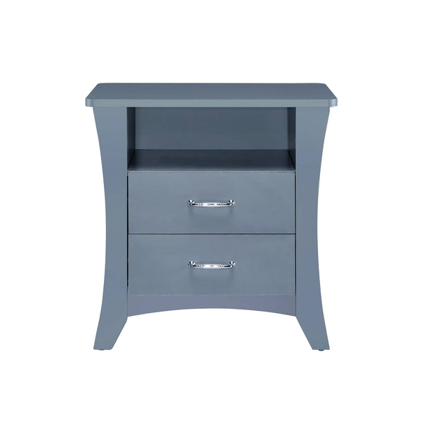 English Elm Colt Gray Finish Accent Table with 2 Drawers & Open Shelf, Tapered Legs, Wooden Case-Frame, 40lb Top B2726P272978