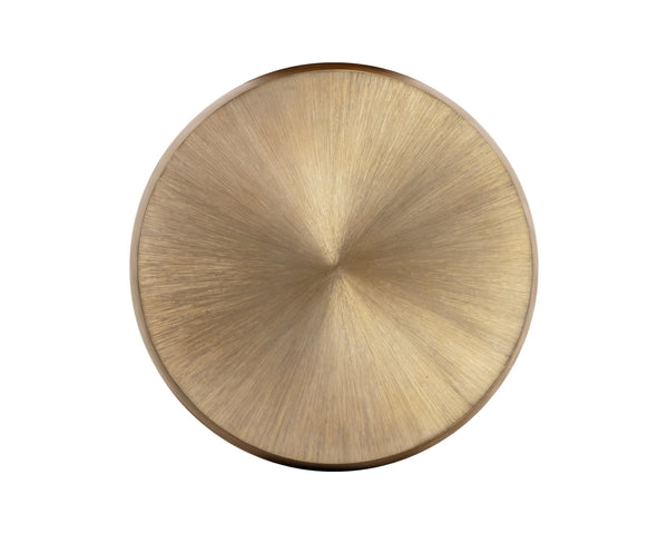 Sunpan Creed Coffee Table - Hand-Etched Iron Design with Drum Base, Perfect for Modern Living Spaces Small - 34W x 34.25D x 15H