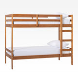 Simple Solid Wood Twin Over Twin Bunk Bed Caramel SOPB3HCAWS Walker Edison