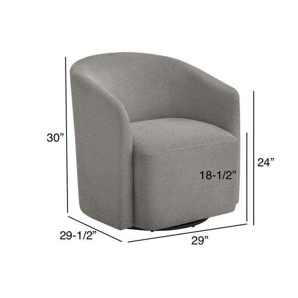 English Elm Ardena Swivel Barrel Chair with Durable Commercial-Grade Fabric, Pocket Coil Seat, 360° Swivel Comfort Gray B050P322595