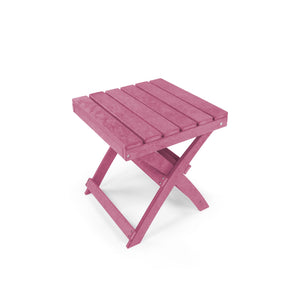 English Elm Seaview Recycled Hdpe Outdoor Folding Side Table Uv Resistant Patio Deck Use Burgundy B2745P409724