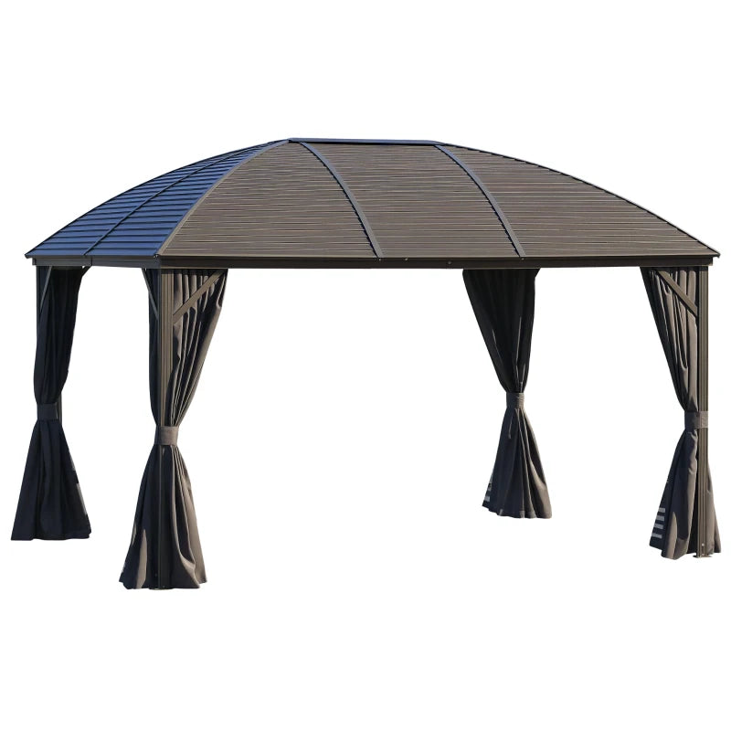 English Elm Garden Hardtop Gazebo Aluminum Frame Steel Dome Roof Outdoor Patio Shelter T3971S00237