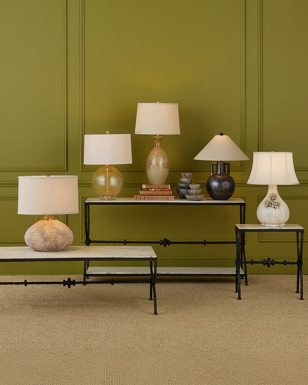 Currey & Company Kenmare Table Lamp - Rustic Terracotta Design With Antique Brown Glaze And Elegant Brass Accents Brown Terracotta 6000-1014-currey-company