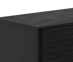 English Elm 89 Inch TV Stand Fully Assembled, Black Poplar & Okume Veneer Console for TVs up to 100" with Cable Management and Storage B108P255354