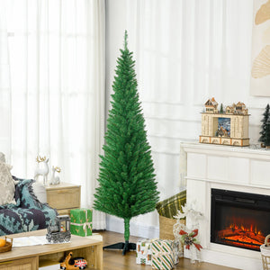 English Elm Homcom 6' Slim Pencil Christmas Tree With 390 Realistic Branch Tips - Perfect For Small Spaces! W2225P229794