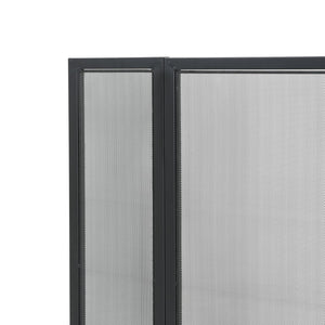 English Elm Quiana Three Panel Wrought Iron Hearth Screen Matte Black Mesh for Modern Loft Decor N775P386892B