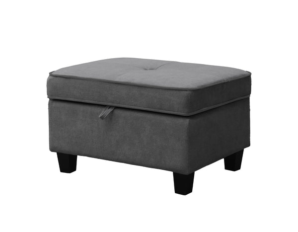 English Elm Harmony Fabric Sectional Sofa with Chaise Ottoman Pocket Coil Support for Living Rooms Gray B061S00953