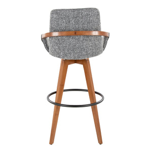 English Elm Dining/accent Chair Solid Wood Tapered Legs Cream Upholstery Mid-century Modern Seating Grey B202P471200