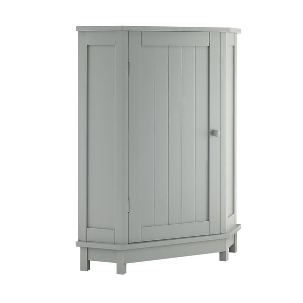 English Elm Grey Triangle Corner Bathroom Cabinet with Adjustable Shelves, MDF Storage Unit for Towels & Supplies (31.5"L x 20.28"W) N725P172615E