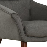 OSP Home Furnishings Waneta Chair and Ottoman Charcoal