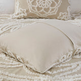 Madison Park Laetitia Shabby Chic Tufted Cotton Chenille Medallion Comforter Set MP10-7115 Taupe