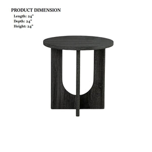 English Elm Contemporary 3-Piece Round Table Set: Stylish Coffee & End Tables With Cross-Arch Base In Gray Finish B2741P395102