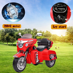 English Elm 12v Kids Electric Ride on Motorcycle with Led Lights Bluetooth Music and Storage Trunk Red W1760P237297