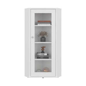 English Elm Genova Slim Glass Door Display Cabinet Modern Shelved Showcase for Living or Dining B070P487557