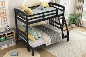 English Elm Twin Twin-over-Twin Bunk Bed with Guard Rails and Ladder, Wood-Engineered Frame, Space-Saving Dorm Style Black 81.5 L x 20.5 W x 10 H B011P362599