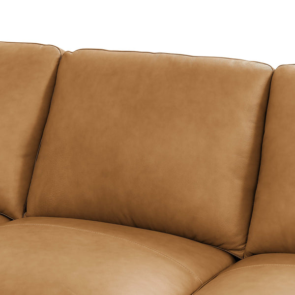 English Elm Leather Match Modular Sectional Sofa Top Grain Upholstered L Shaped Living Room Ginger B2748S00031