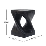 Christopher Knight Home® - Noble House - - Mgo Twist Shape Side Table, Wood-Like Texture, Black Color